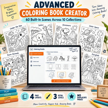 Advanced coloring book creator