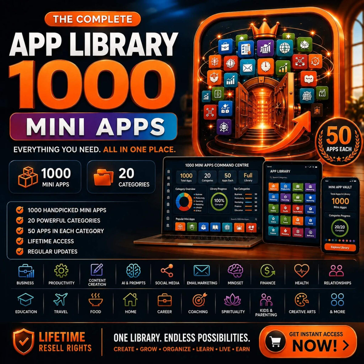 1,000 Mini Apps: All Categories + Commercial Resell Rights