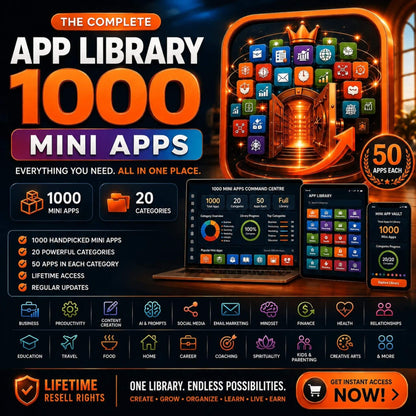 1,000 Mini Apps: All Categories + Commercial Resell Rights