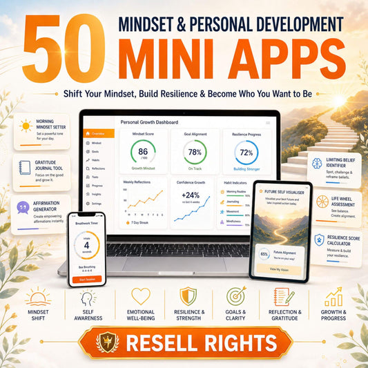 50 Mini Apps: Mindset & Personal Development + Commercial Resell Rights