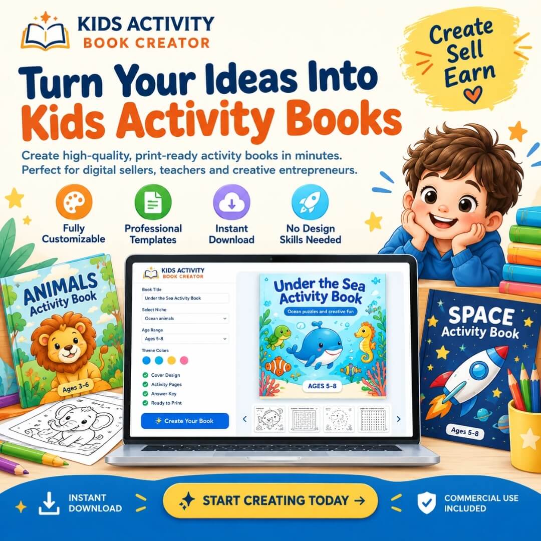 Kids Activity Book Creator Studio with Lifetime Access