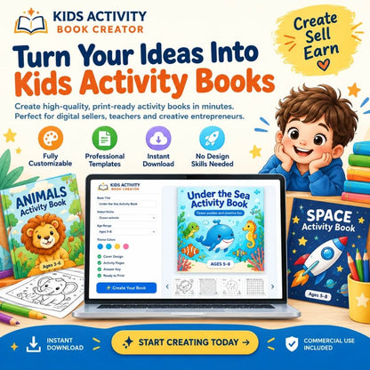 Kids Activity Book Creator Studio with Lifetime Access