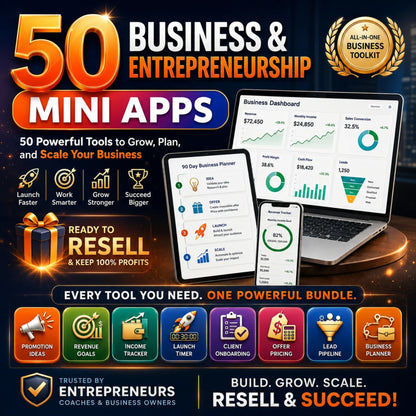 50 Mini Apps: Business & Entrepreneurship + Commercial Resell Rights