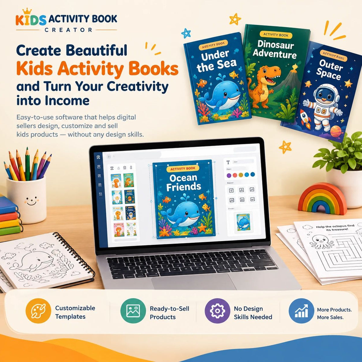 Kids Activity Book Creator Studio with Lifetime Access