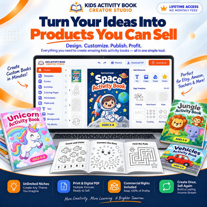 Kids Activity Book Creator Studio with Lifetime Access