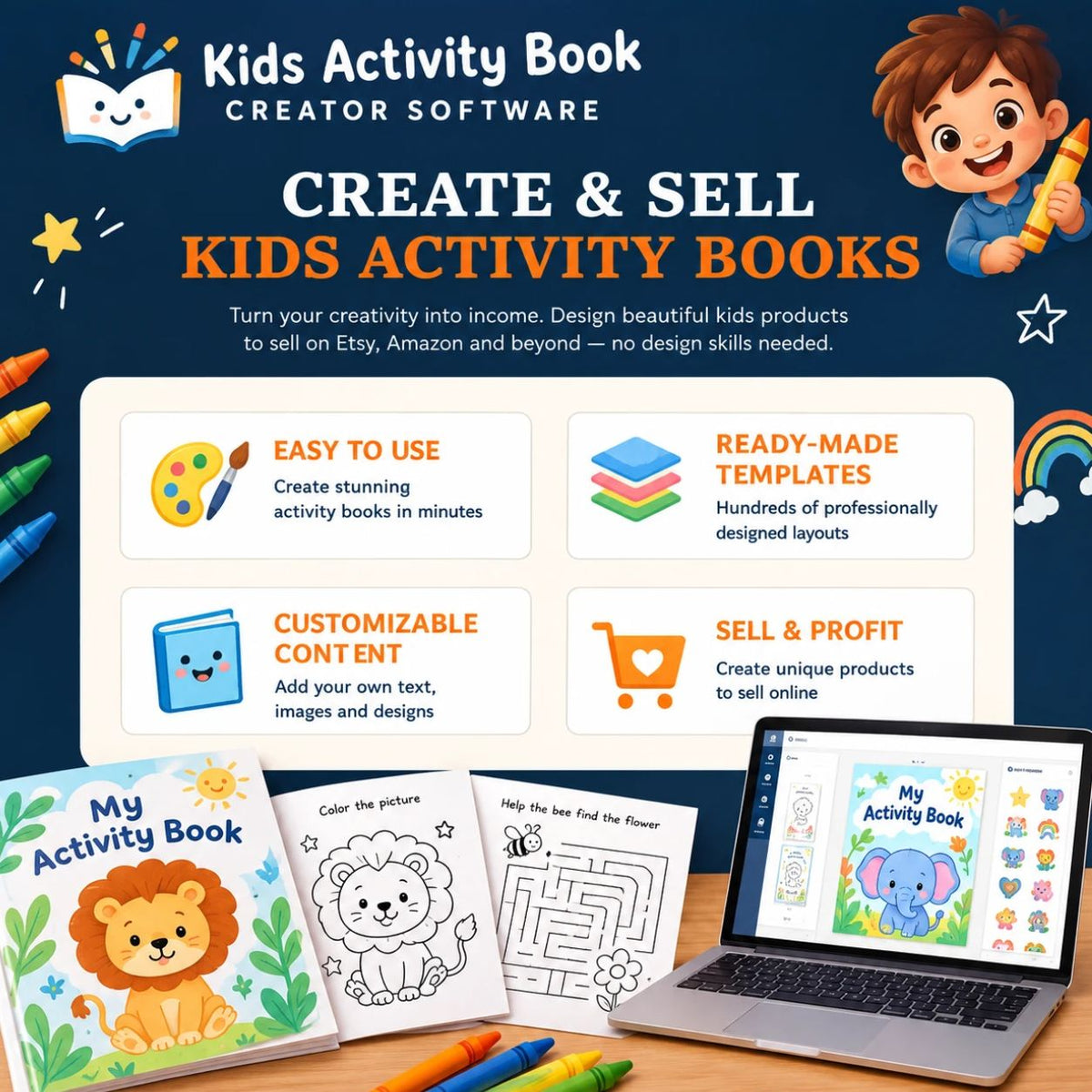 Kids Activity Book Creator Studio with Lifetime Access